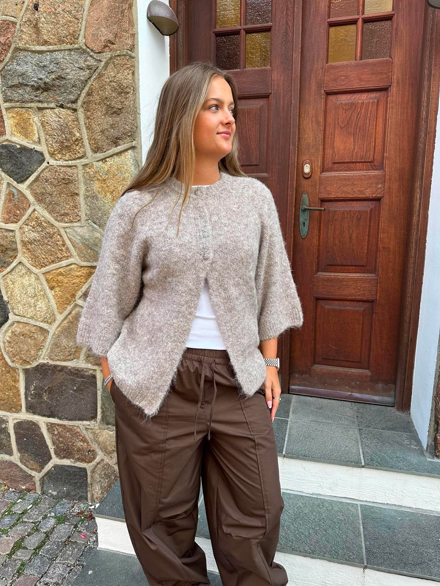 VIBOWS Knitted Cardigan - Natural Melange